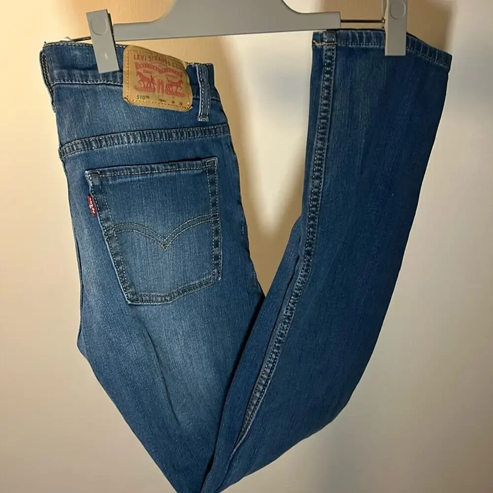Levis 510 Skinny Fit Jeans Boys Size 16 Reg W28 L28 Medium Wash Blue Denim